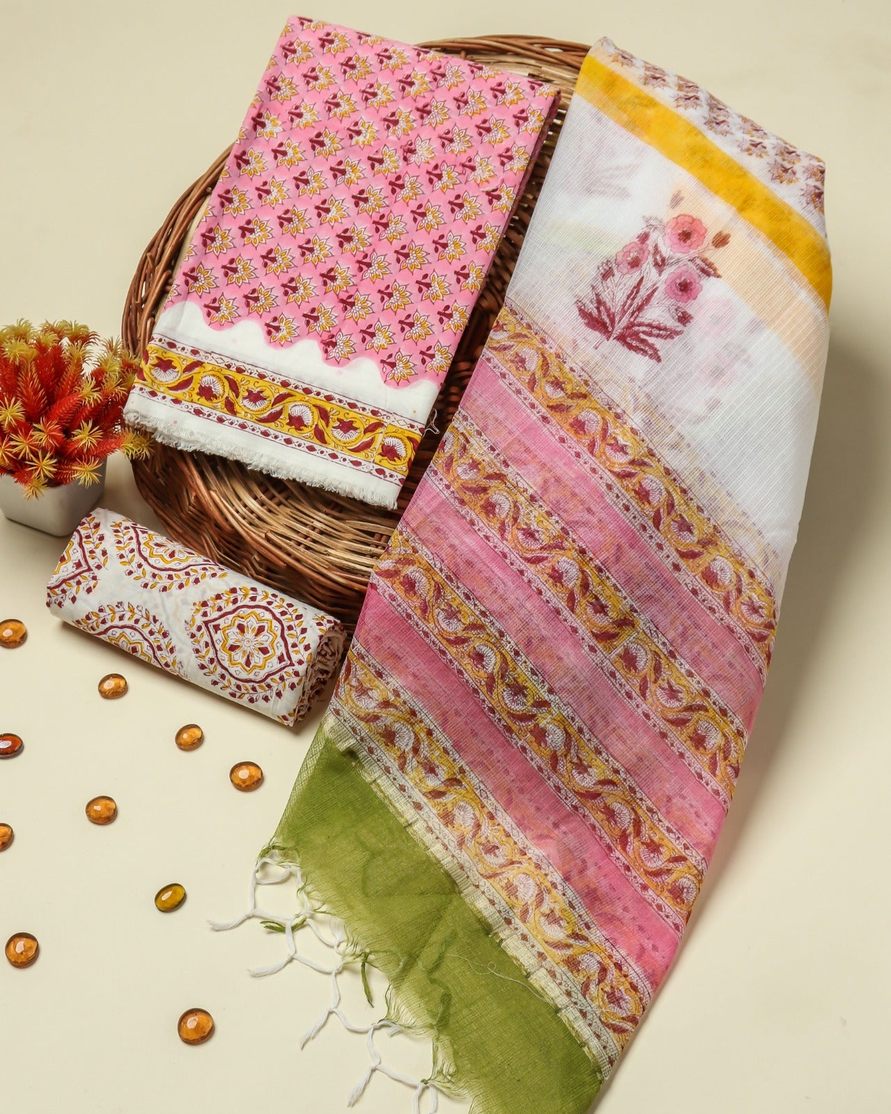 Shop kota dupatta cotton suits online shopping (3CKD102)