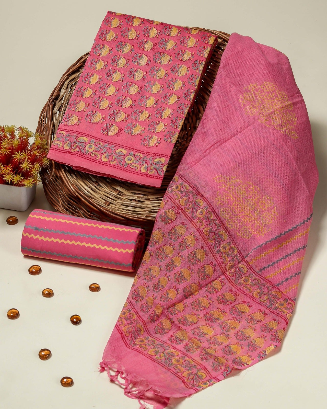 Shop kota dupatta cotton suit sets online (3CKD32)