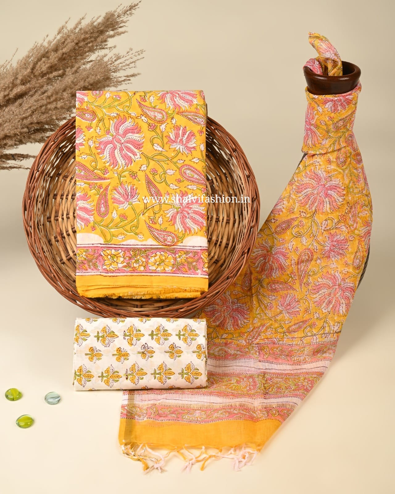 Shop traditional block print cotton suits online (3CKD428)