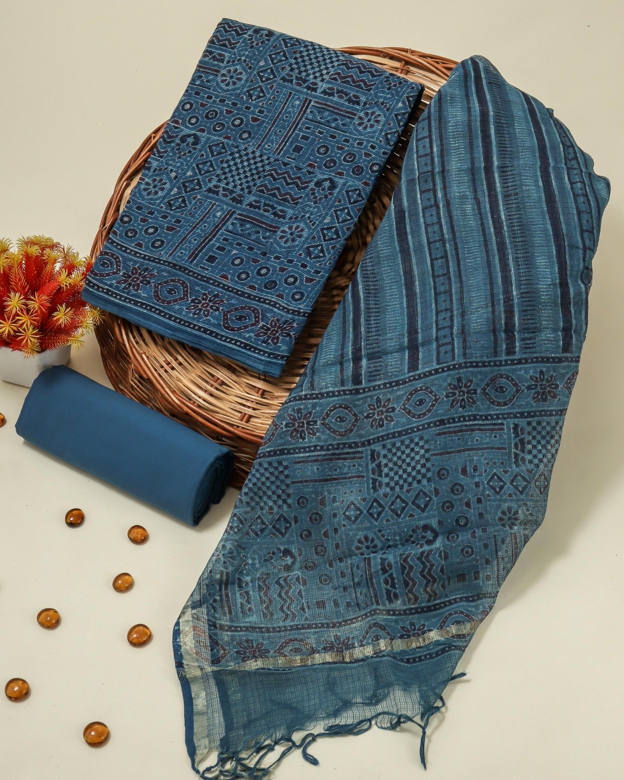 Shop hand block printed kota doria suits online (3KD103)