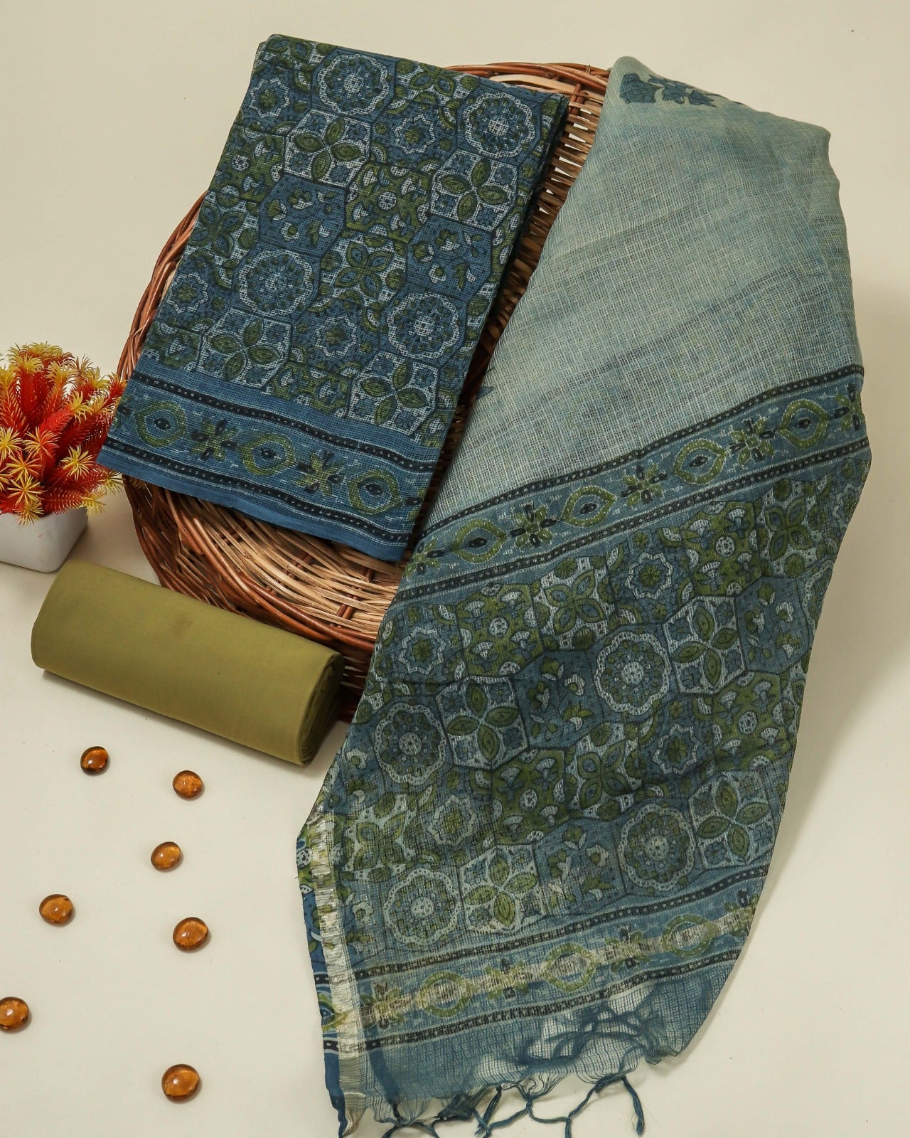 Shop ajrak print kota doria suita in jaipur (3KD104)