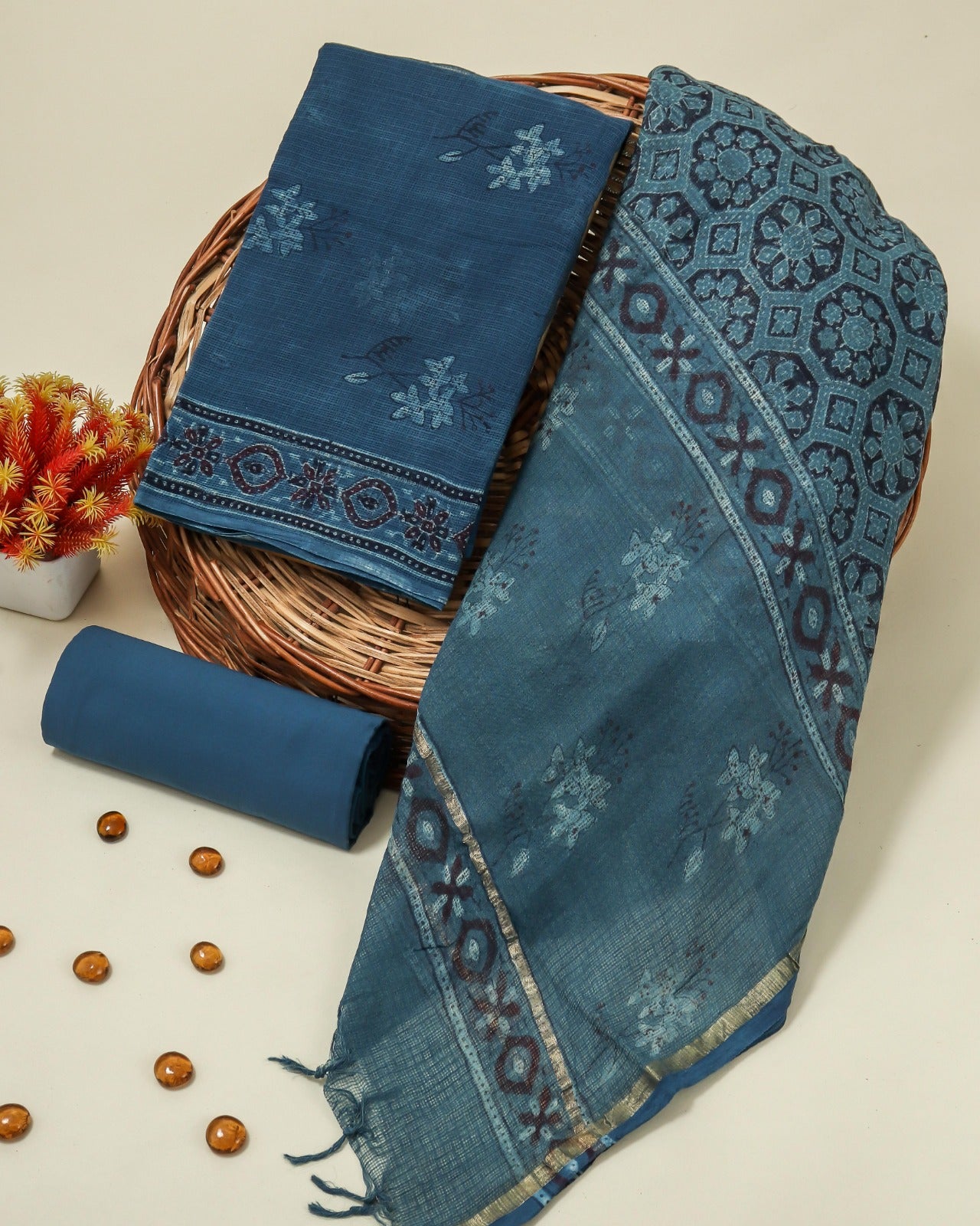 Shop ajrak print kota doria suits online shopping (3KD111)