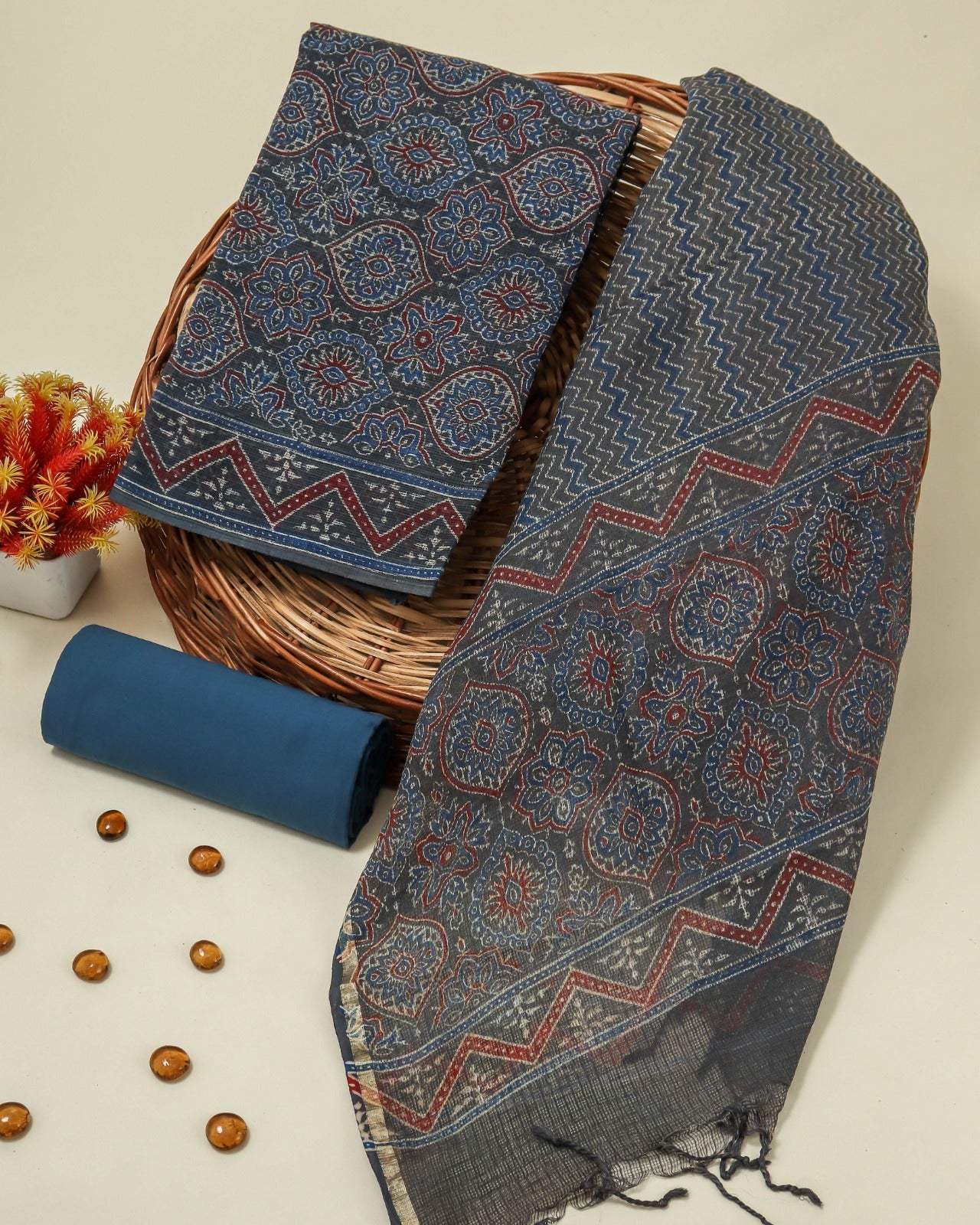 Shop jaipuri print kota doria suits online shopping (3KD112)