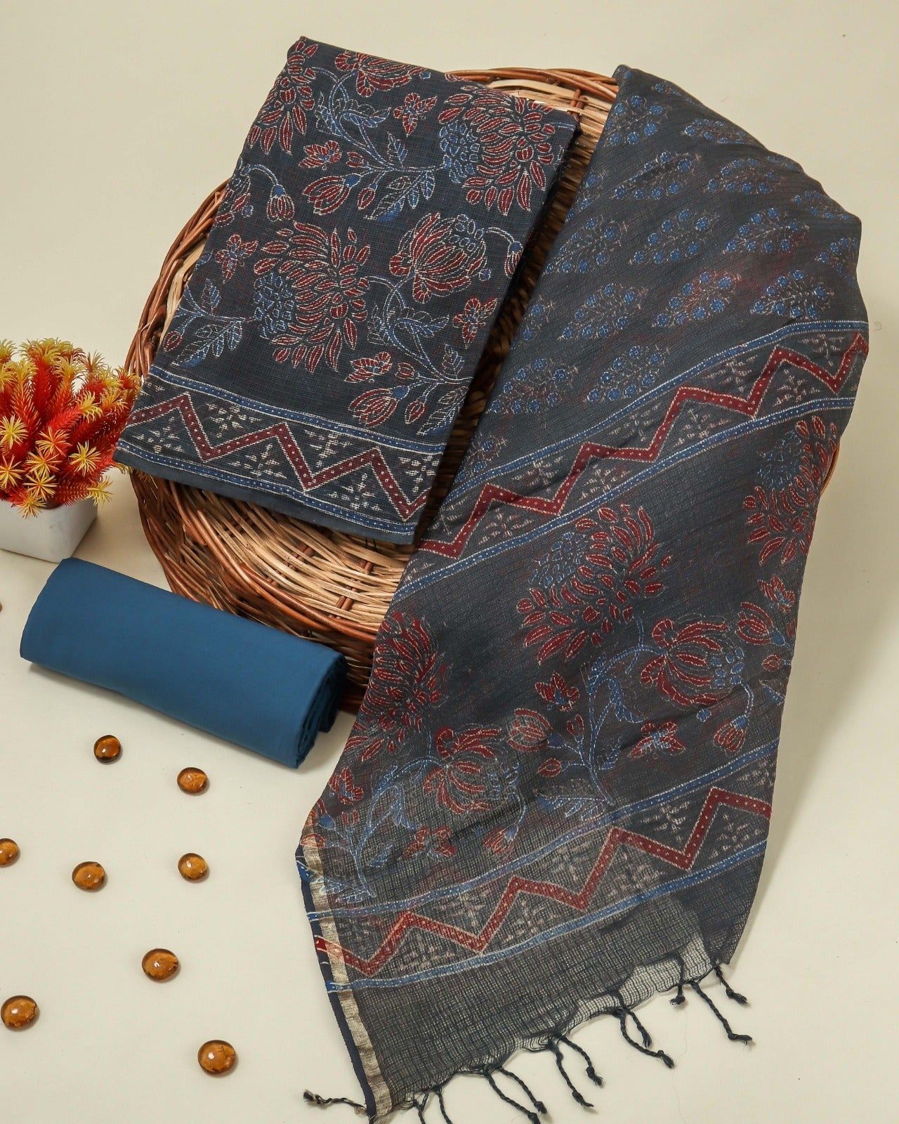 Shop ajrak print kota doria suits online (3KD113)