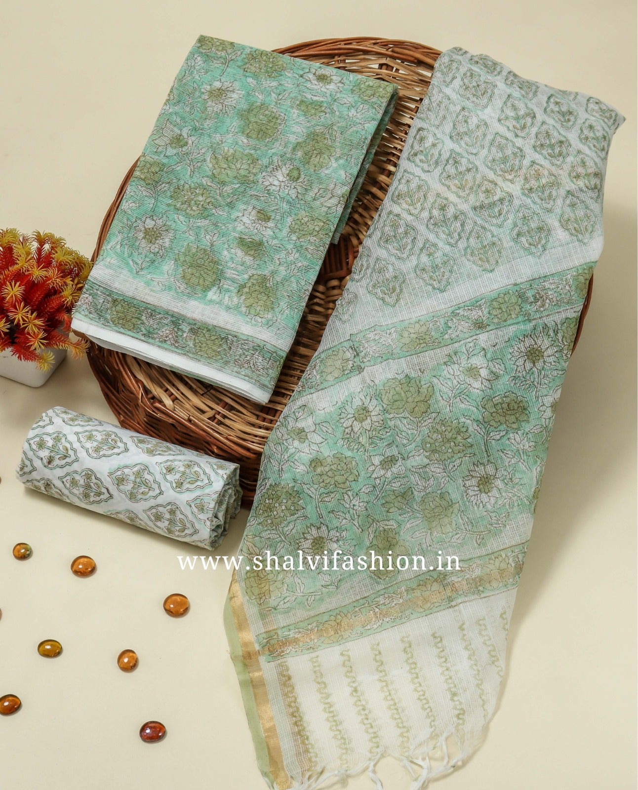 Shop jaipuri print kota doria suits online (3KD121)