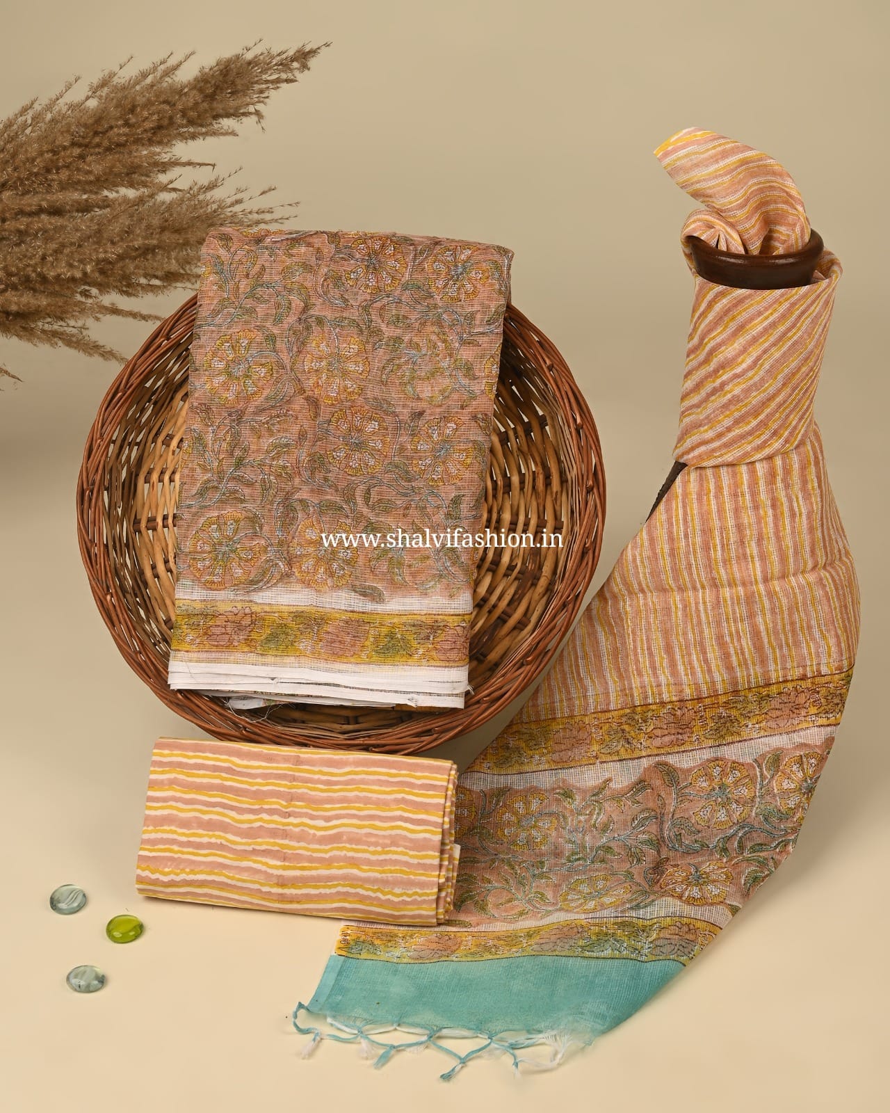 Shop traditional block print kota doria suits (3KD174)