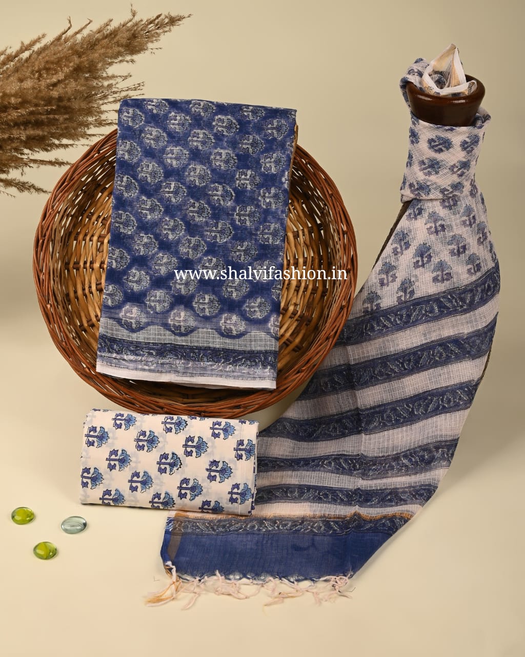 Shop jaipuiri print kota doria suits (3KD184)