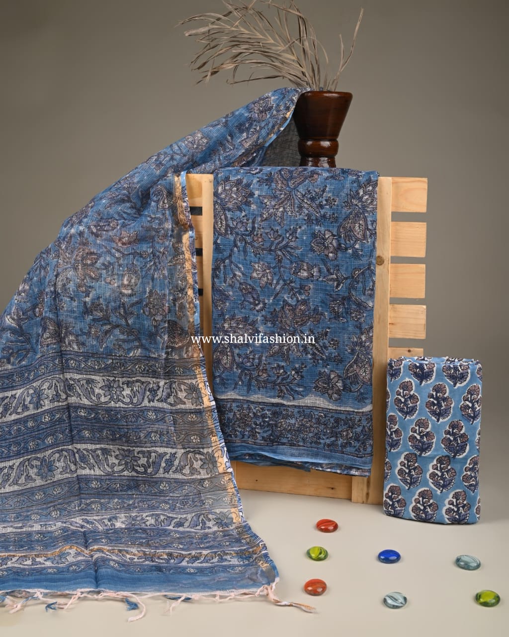 Shop hand block print kota doria suits online (3KD220)