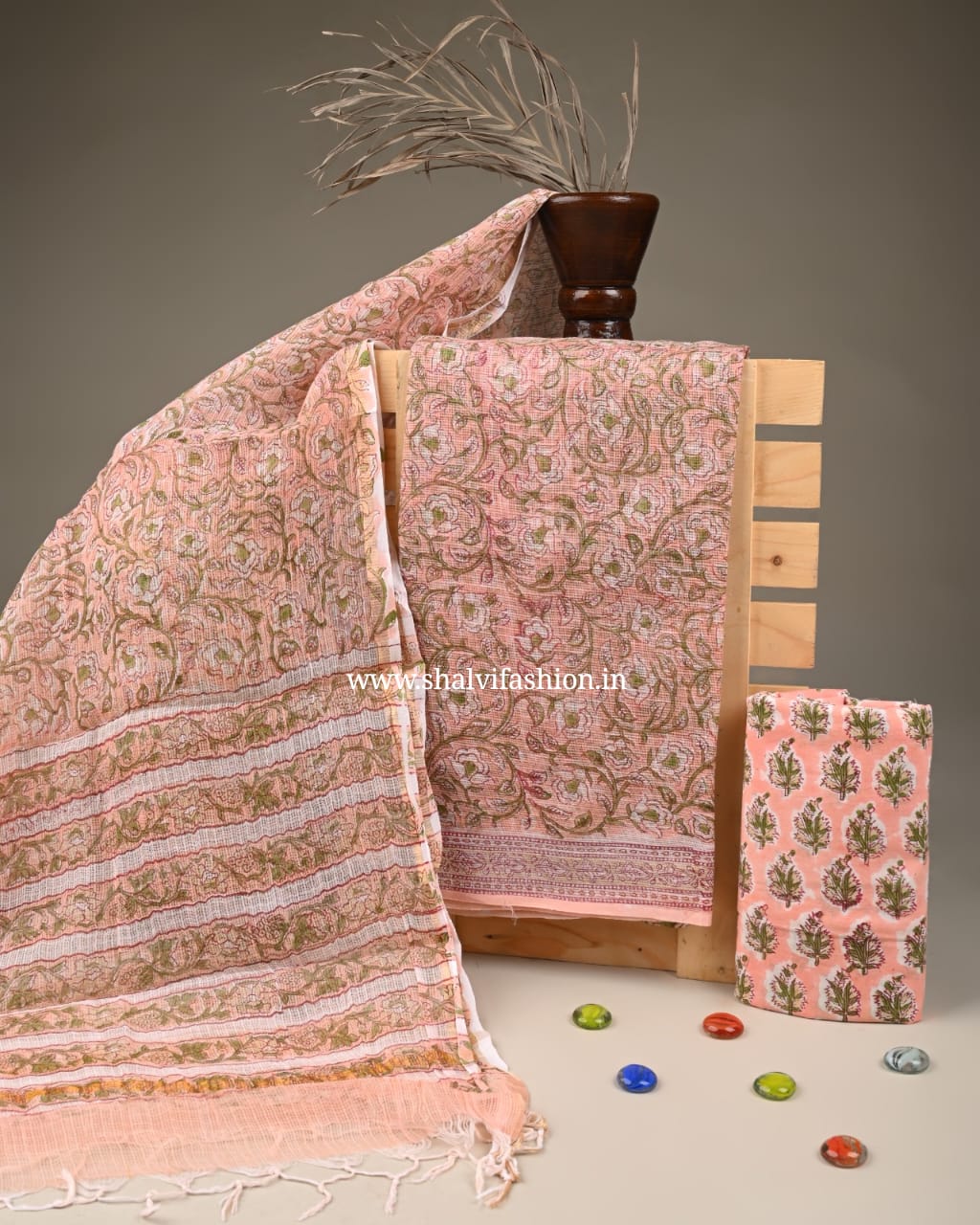 Shop block print kota doria suits online shopping (3KD223)