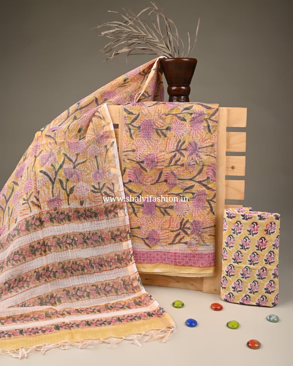 Shop sanganeri block print kota doria suits (3KD224)