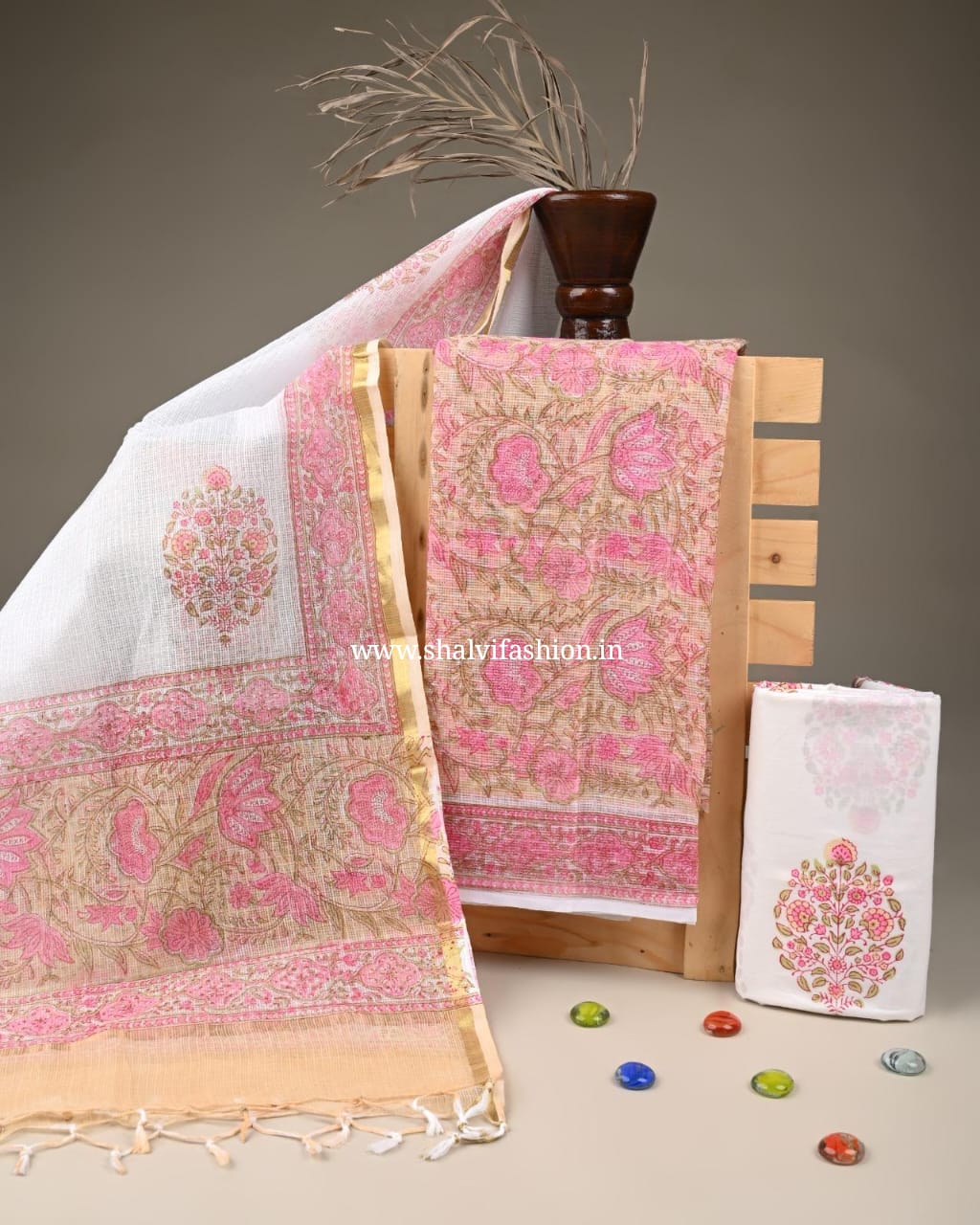 Shop hand block printed kota doria suits (3KD228)