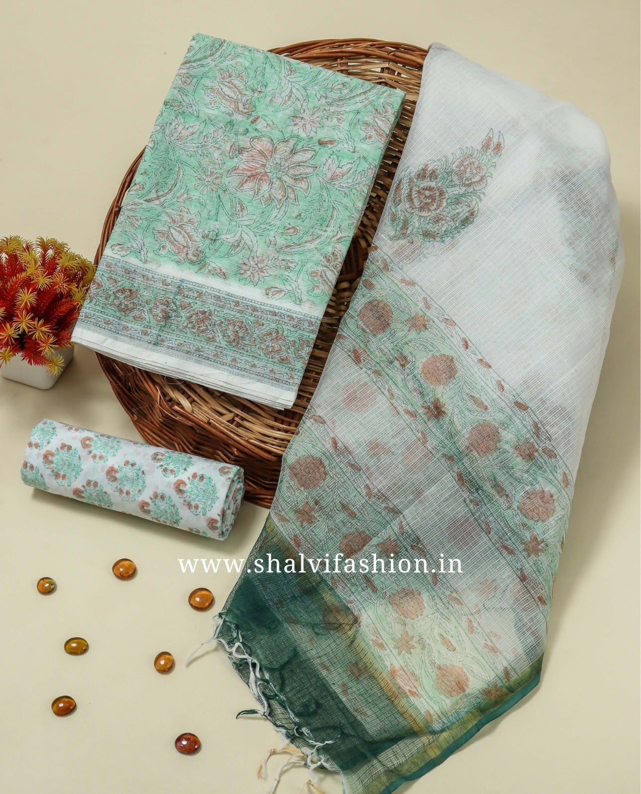 Shop unstitched kota doria suit sets (3KD26)