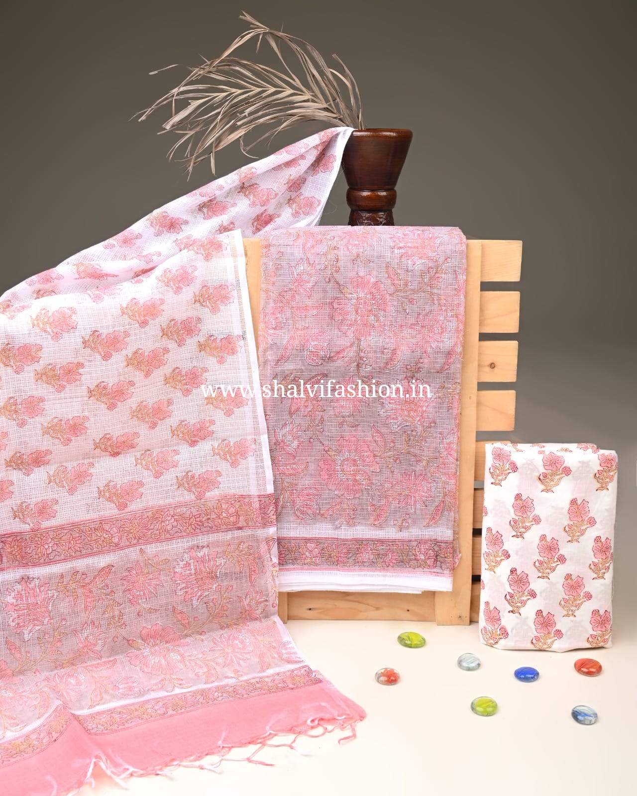 Shop hand block print kota doria suits online (3KD290)
