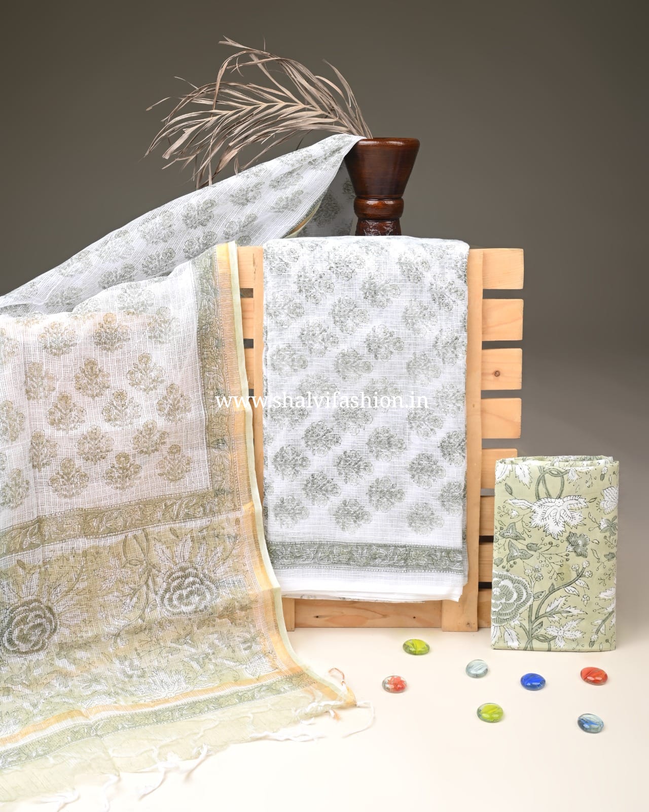 Shop traditioanal block print kota doria suits (3KD294)