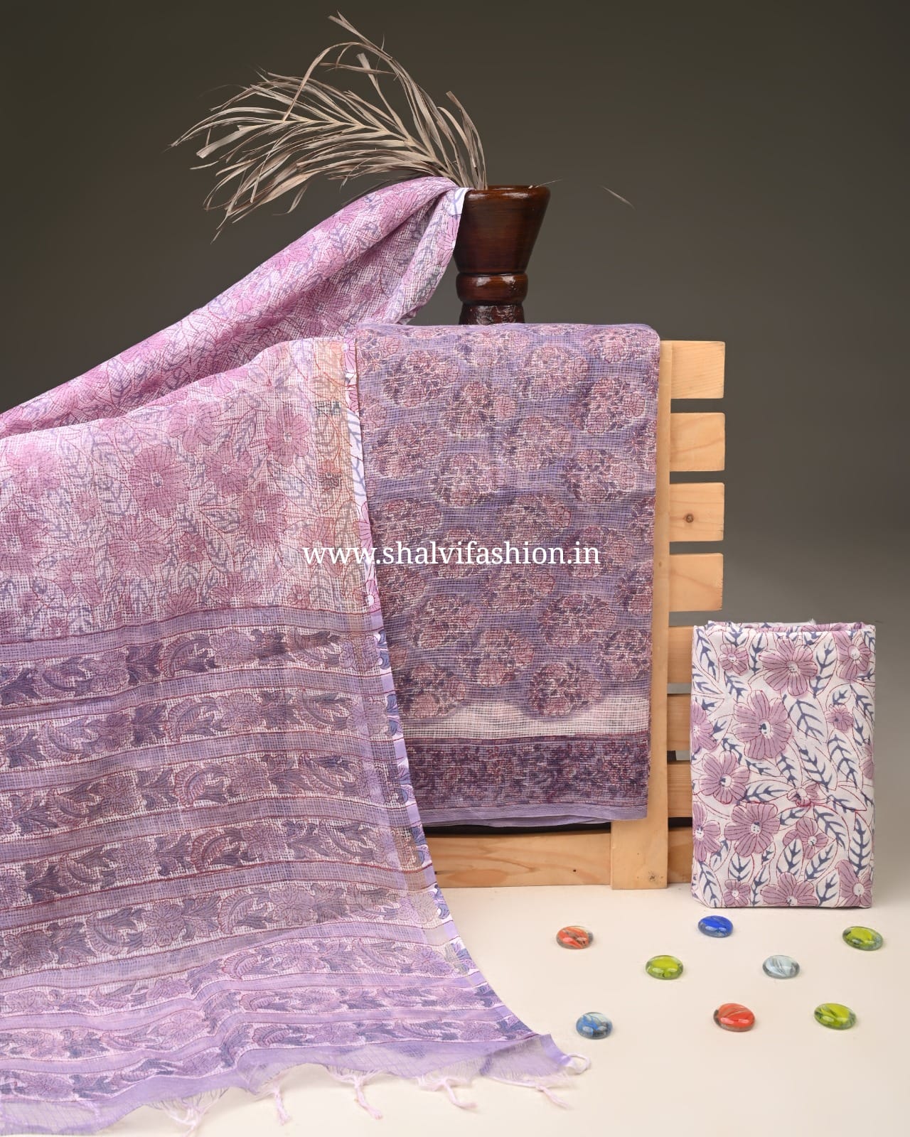 Shop jaipuri printed kota doria suits online (3KD324)