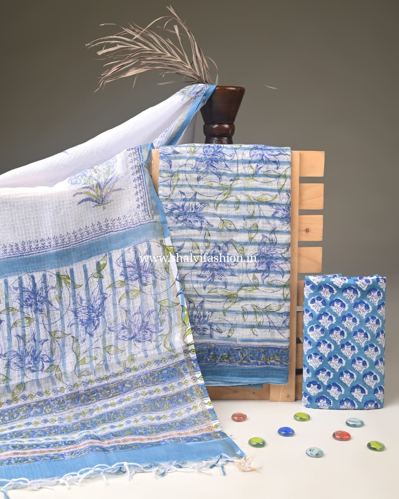 Shop unstitched block print kota suits (3KD337)