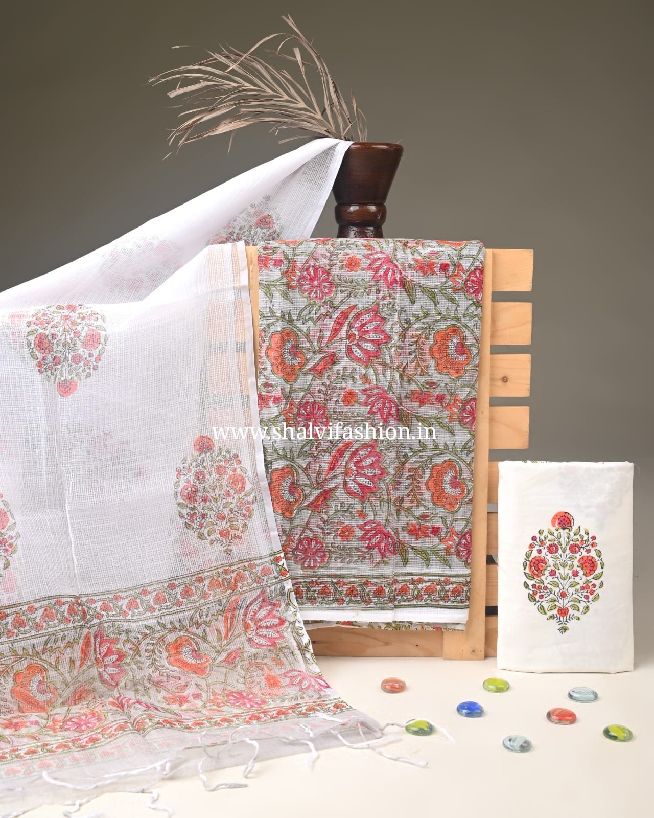 Shop hand block print kota doria suits online (3KD338)