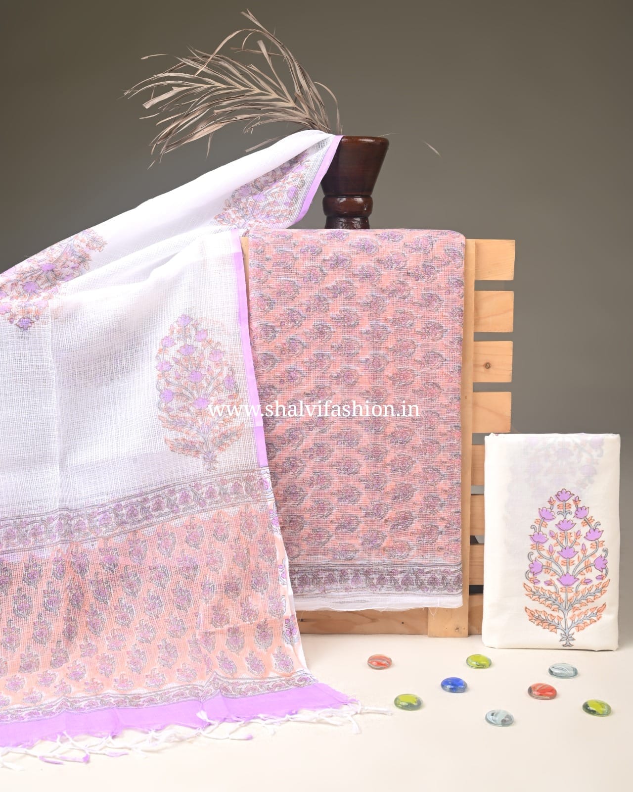 Shop jaipuri print kota doria suits online shopping (3KD349)