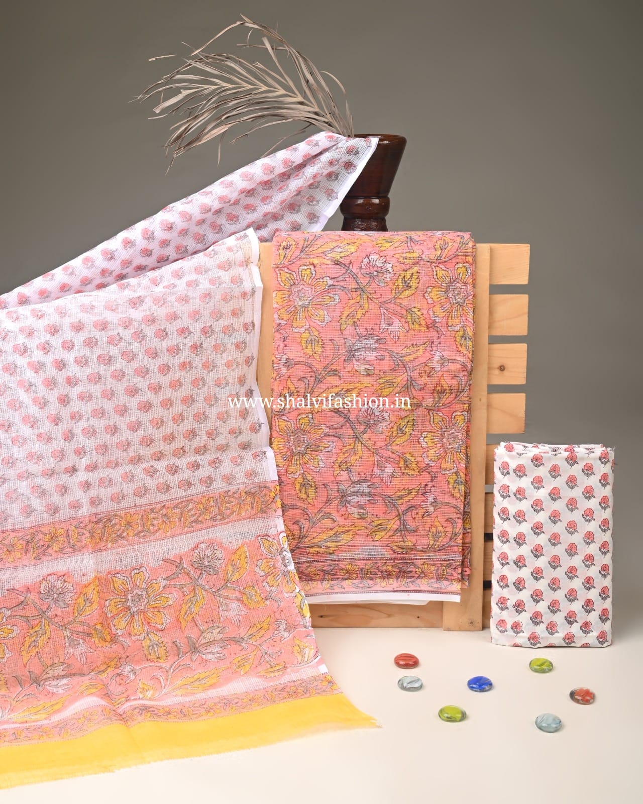 Shop sanganeri block print kota doria suits (3KD359)