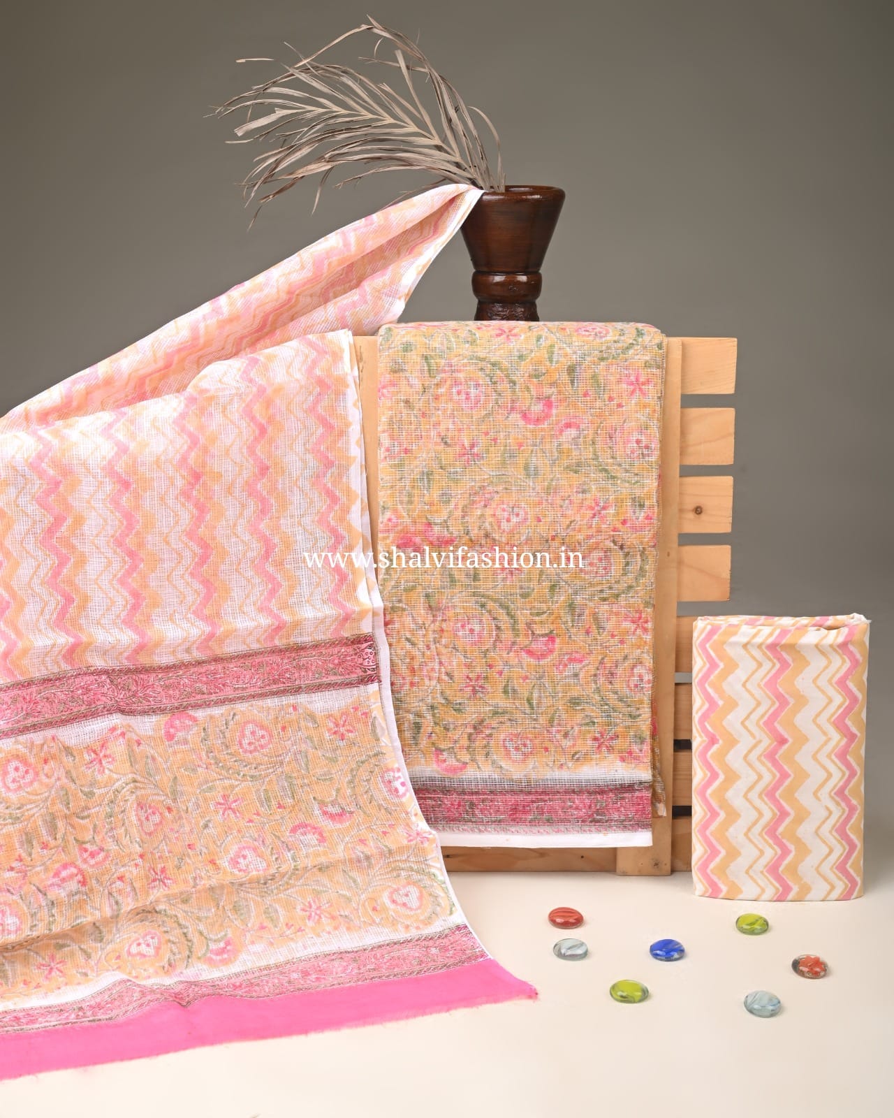 Shop jaipuri printed kota doria suits online (3KD361)