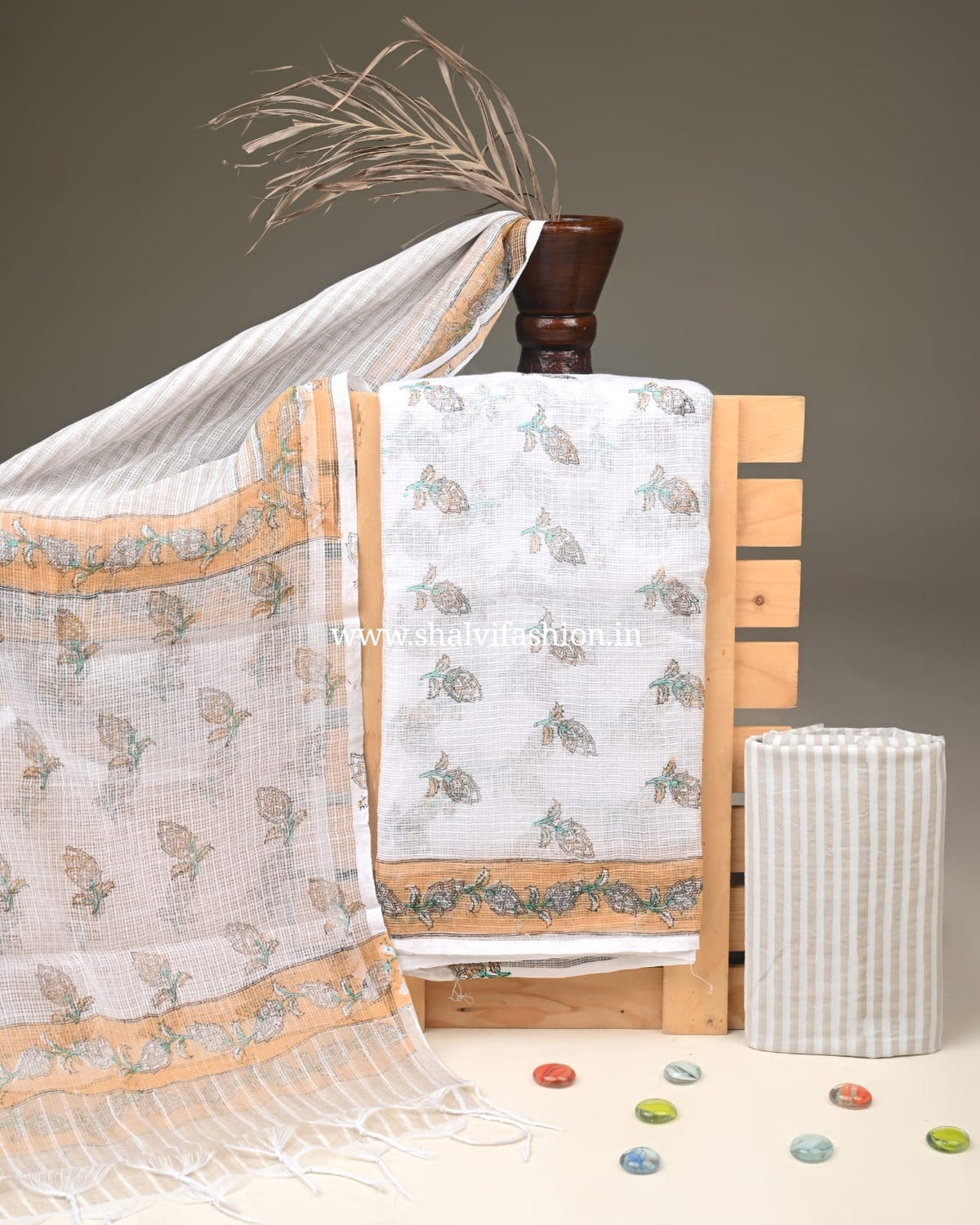 Shop hand block print kota doria suits online (3KD377)