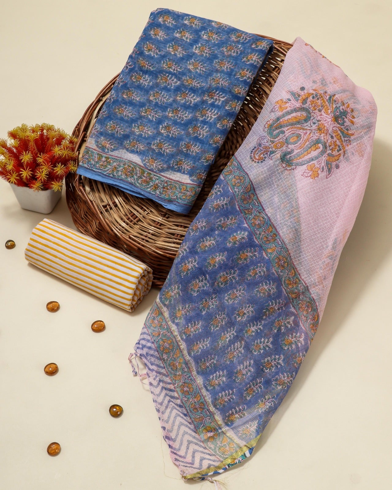 Shop unstitched kota doria suit sets online (3KD83)