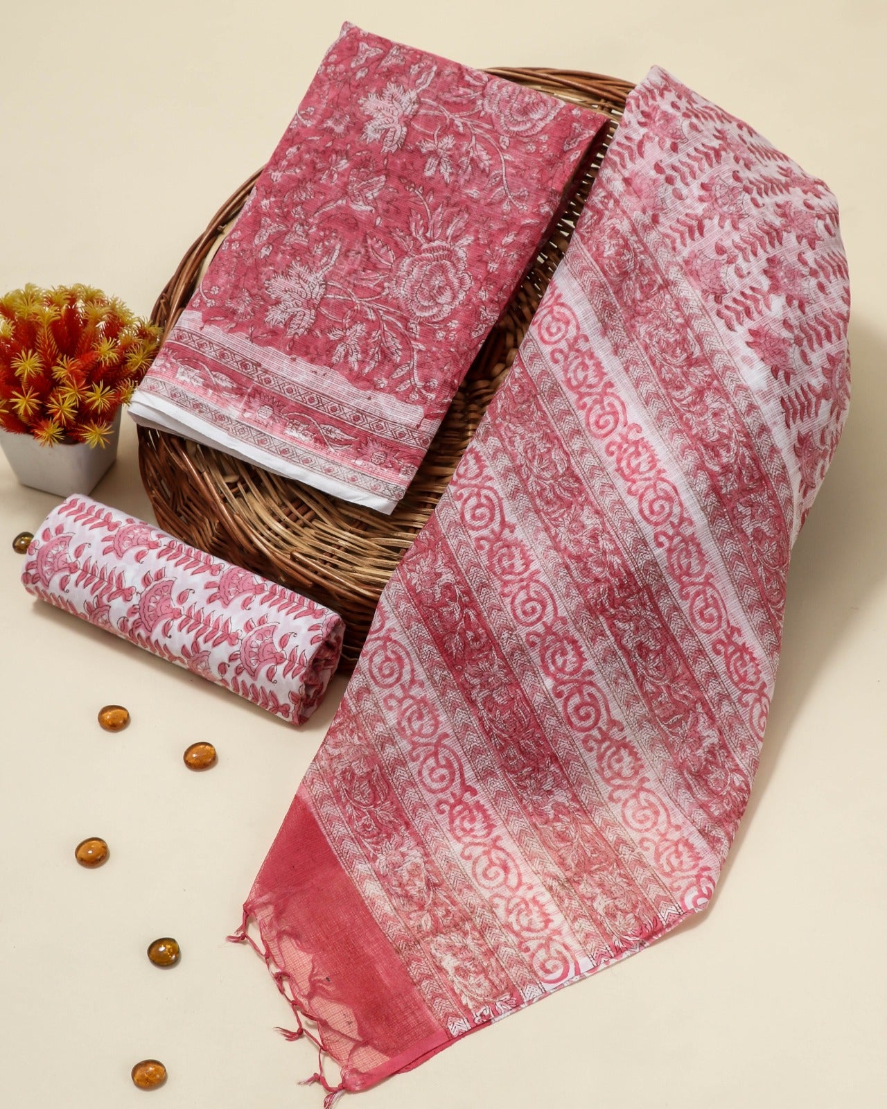 Shop block print kota doria suits online shopping (3KD85)