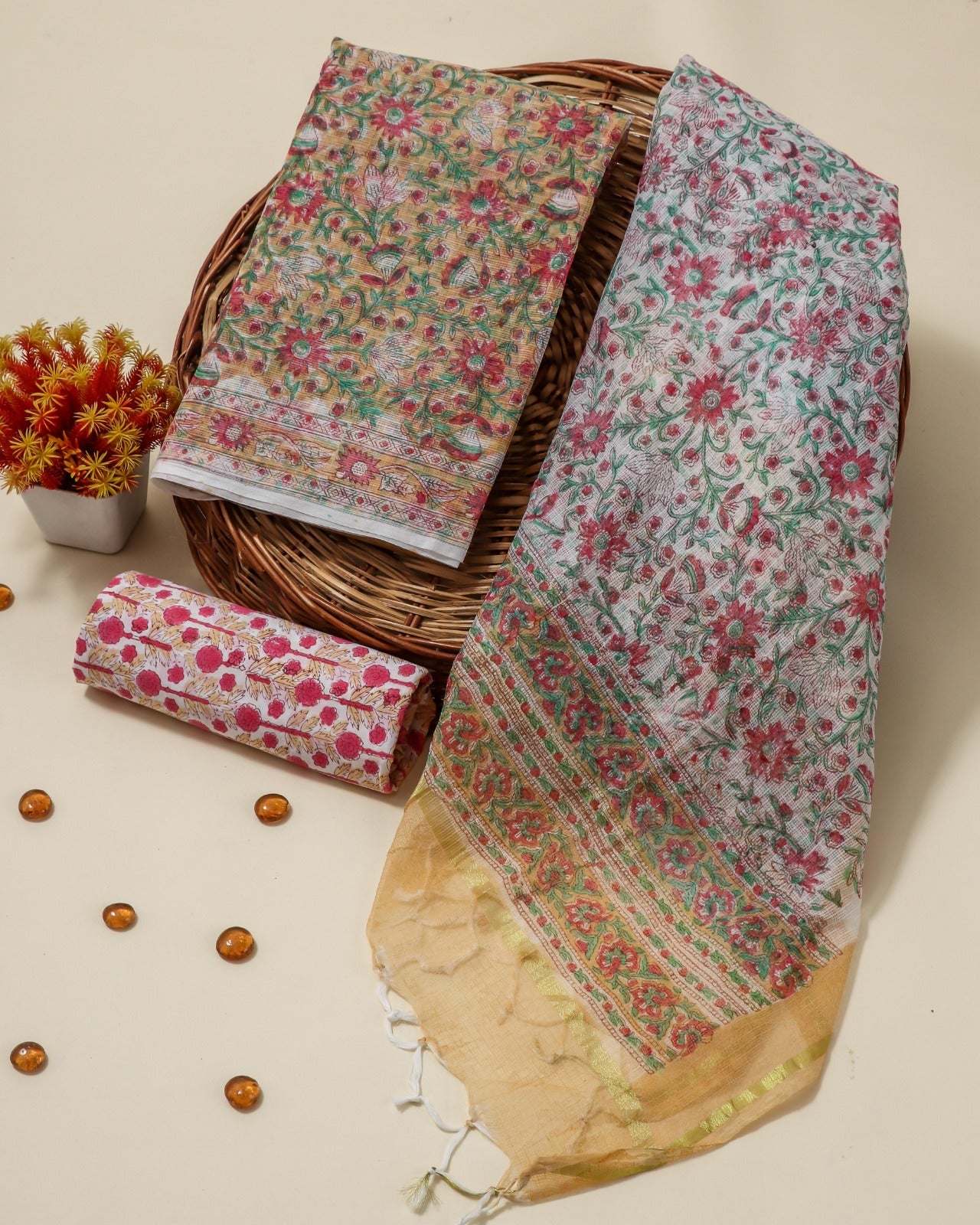 Shop jaipuri print kota doria suits online (3KD89)