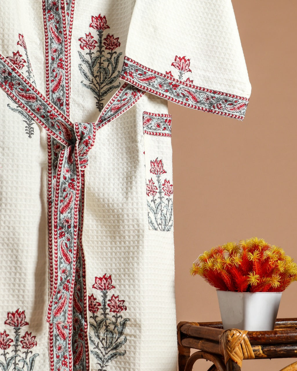 Shop hand block print bathrobes in jaipur (BROB06)