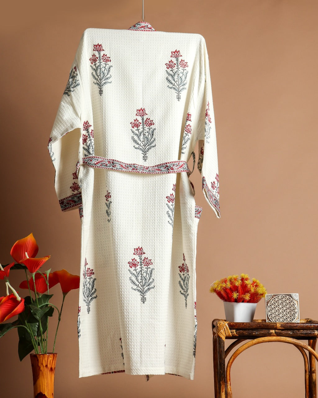 Shop hand block print bathrobes in jaipur (BROB06)