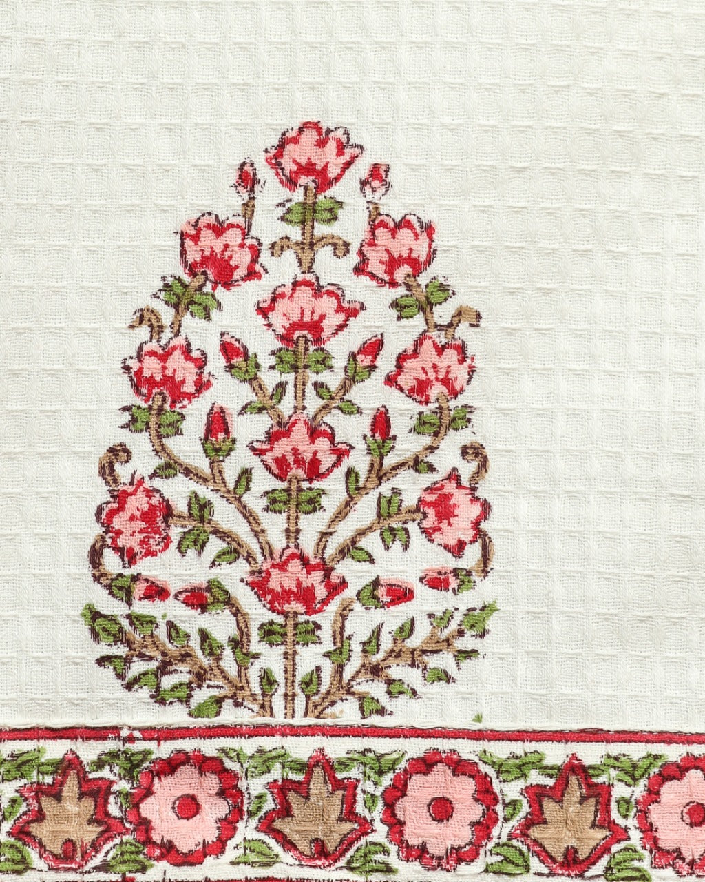 Shop traditioanal block print cotton waffle bathrobes online shopping (BROB07)