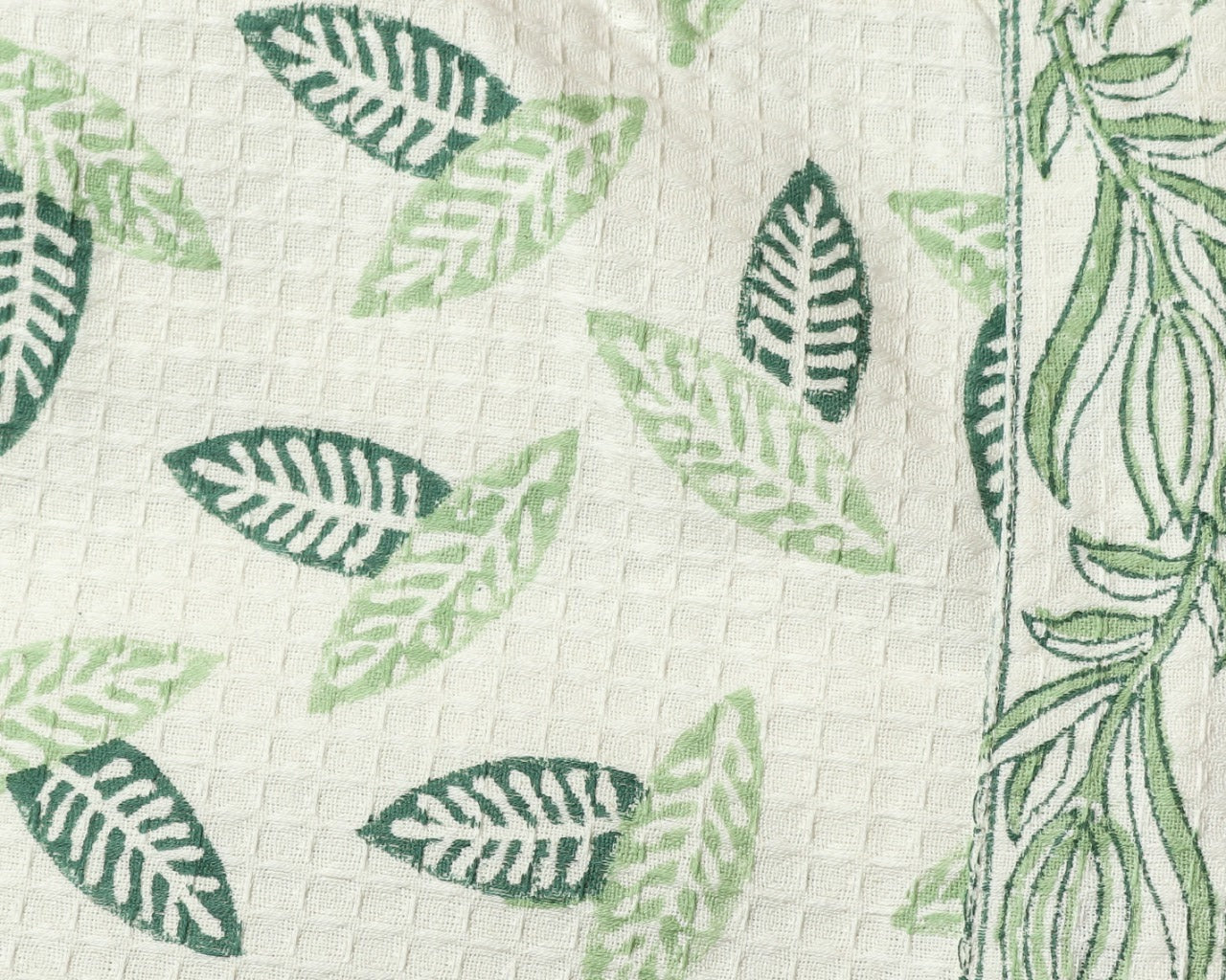 Shop block print waffle cotton bathrobes (BROB09)