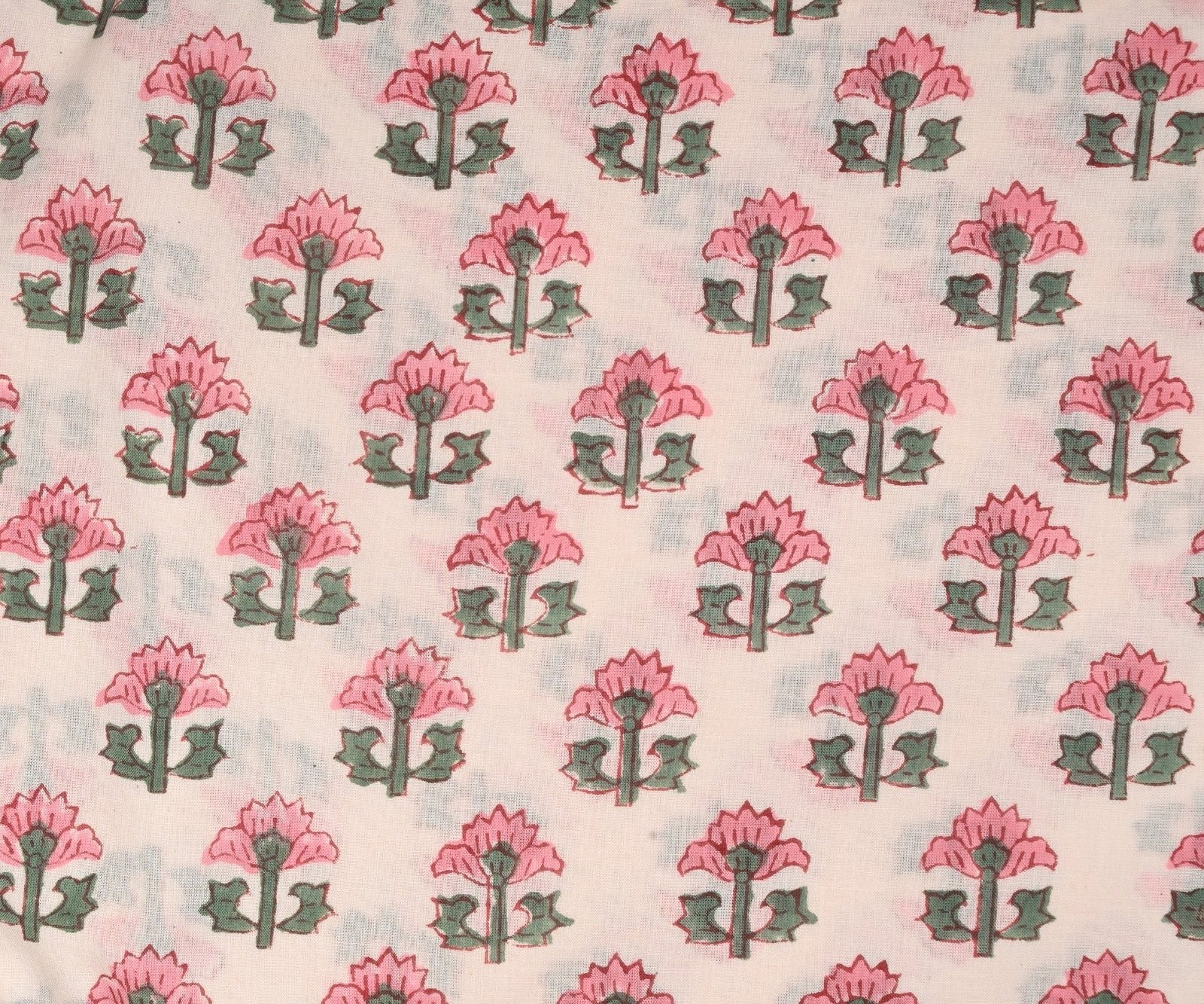 Shop block printed cotton suits with chiffon dupatta (PCHF520)