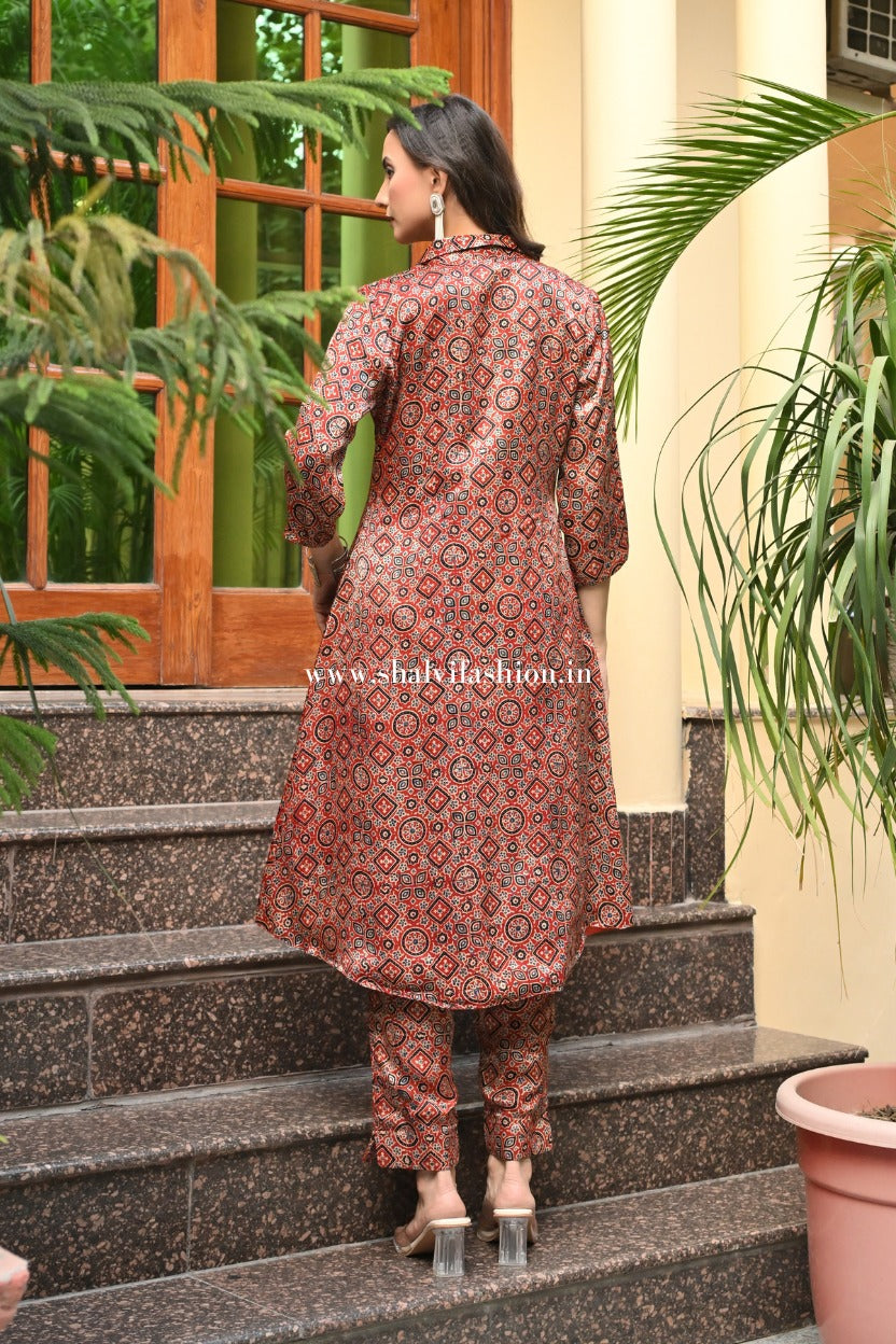 Shop ajrak block print modal silk cord sets online (CCD03)