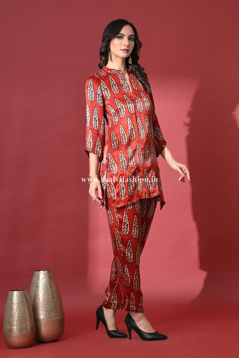 Shop ajrak hand block print modal silk cord sets online (CCD04)