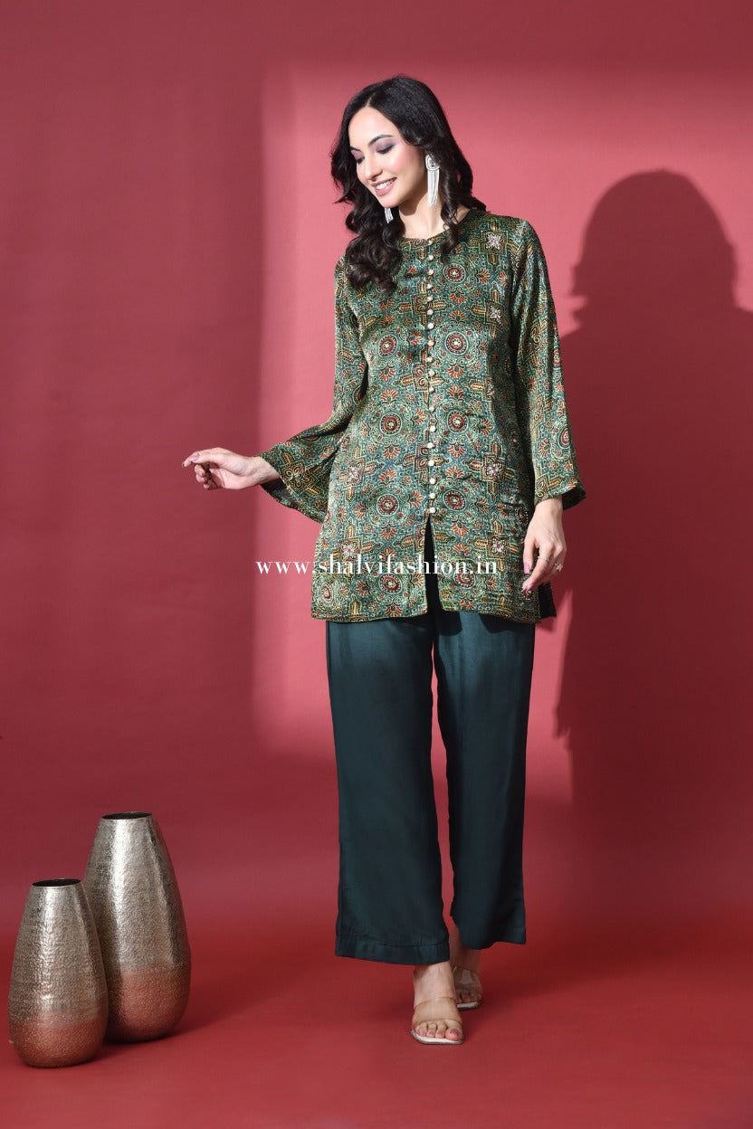 Shop ajrak print modal silk cord sets in jaipur (CCD07)