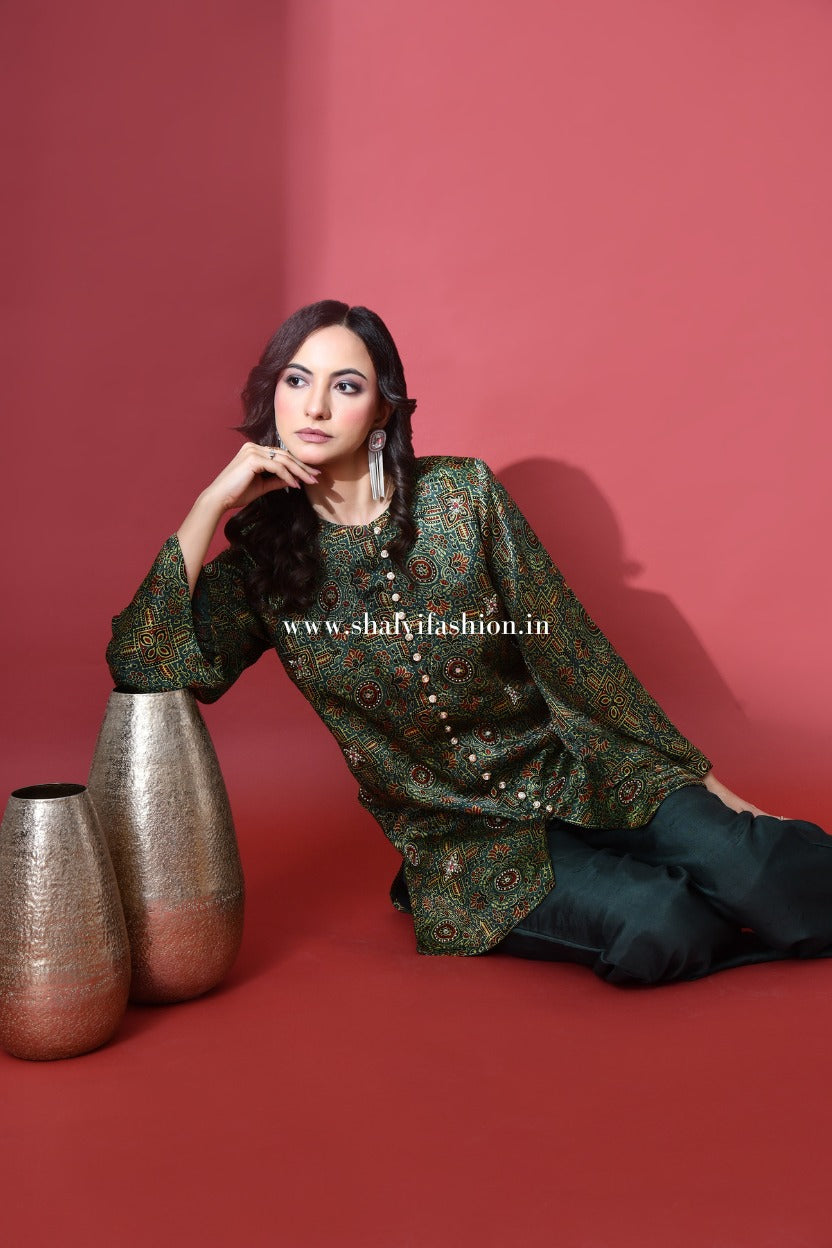 Shop ajrak print modal silk cord sets in jaipur (CCD07)