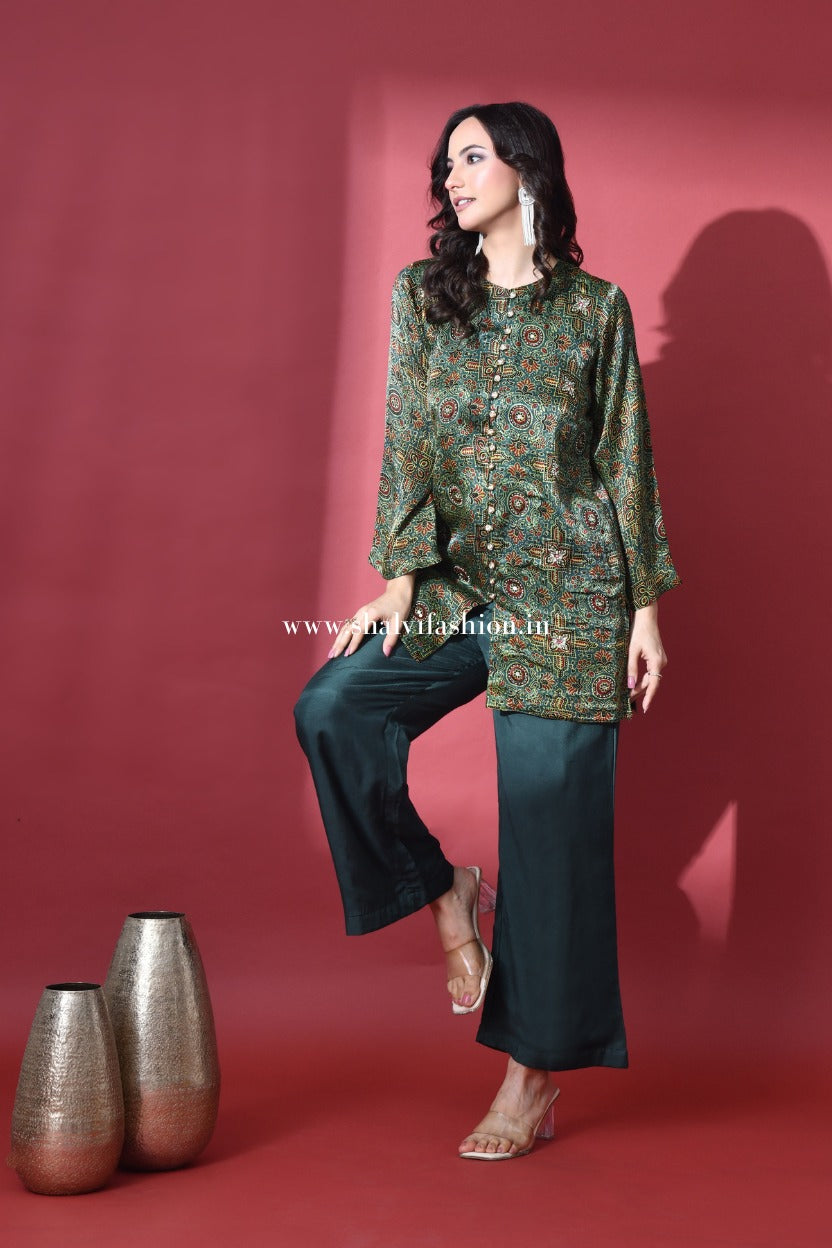 Shop ajrak print modal silk cord sets in jaipur (CCD07)