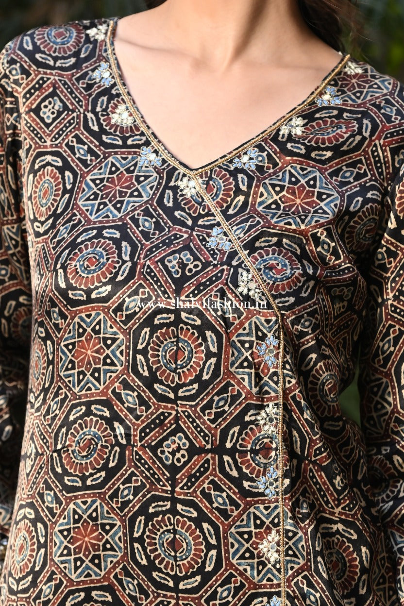 Shop ajrak block print modal silk cord sets in jaipur (CCD08)