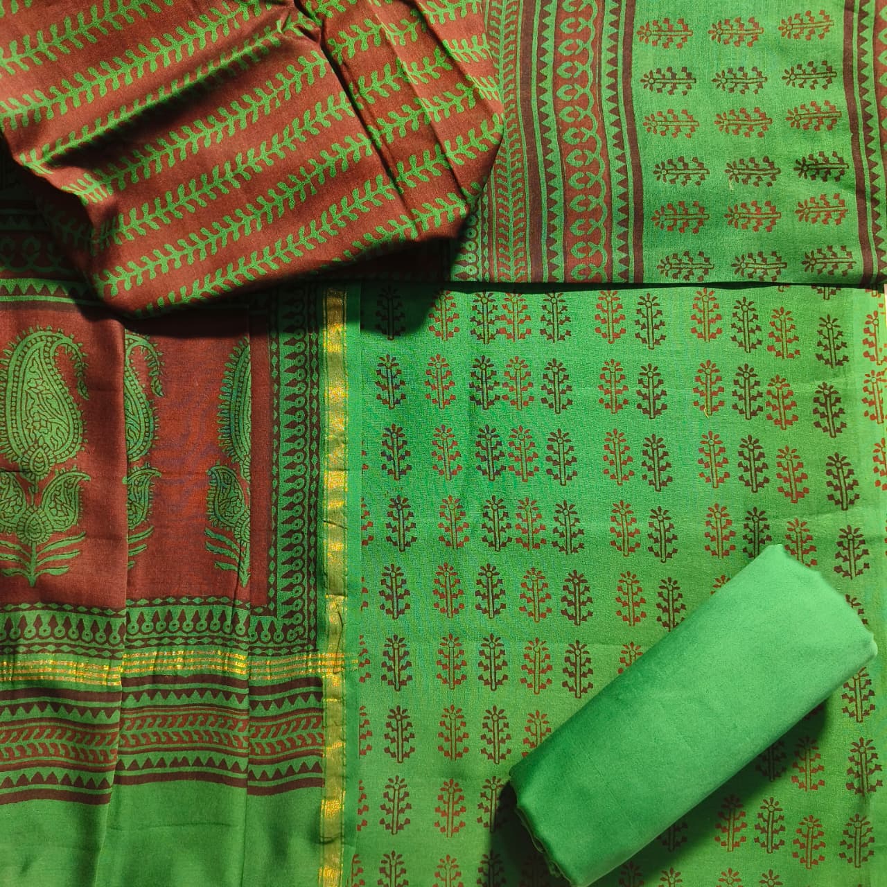 Shop jaipuri bagh printed chanderi silk suits (CHA05)