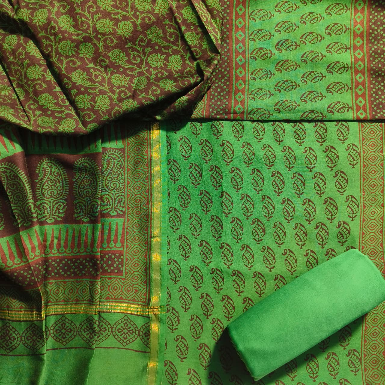 Shop bagh printed chanderi silk suits online shopping (CHA09)