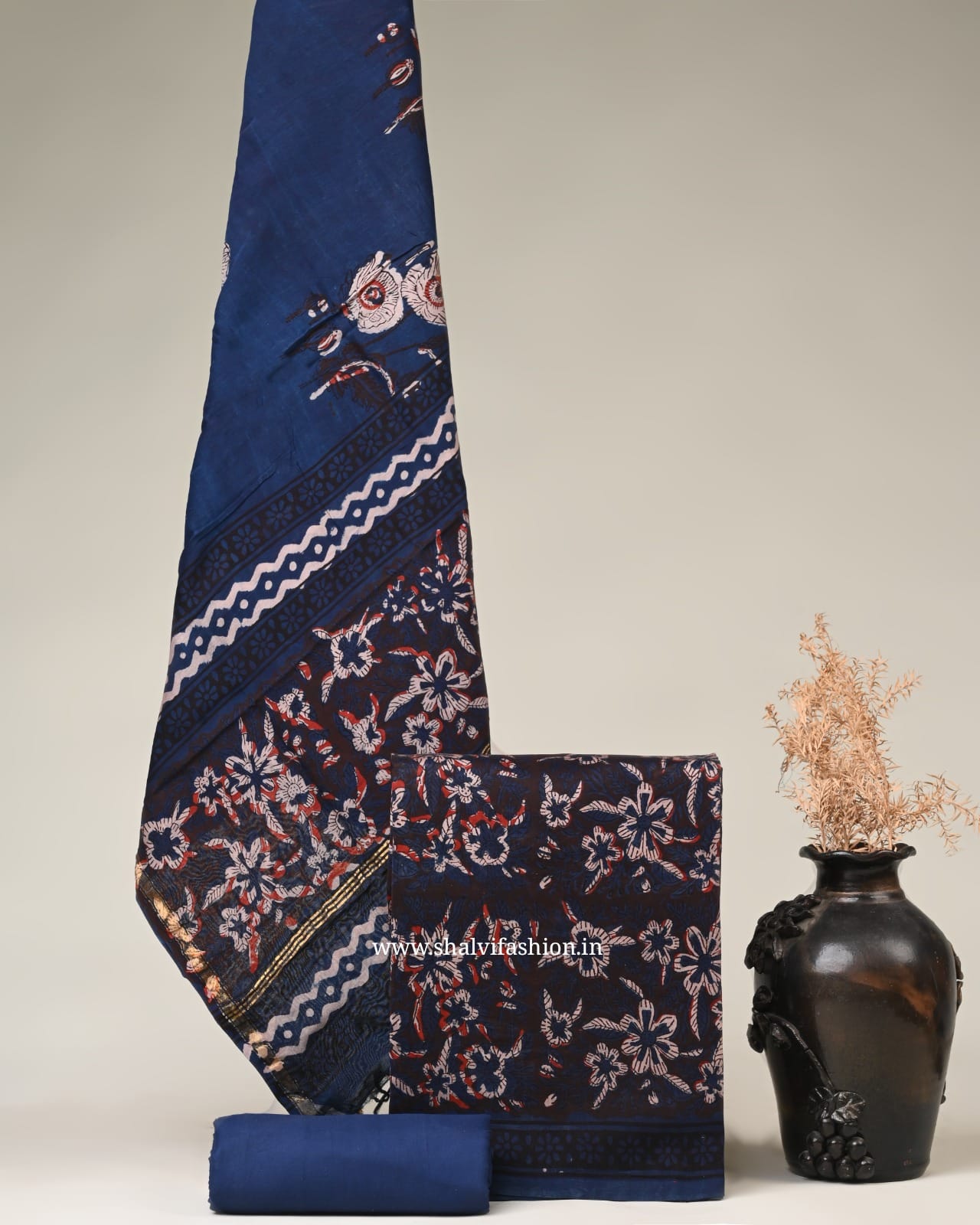 Shop jahota block print chanderi silk suits online shopping (CHA100)