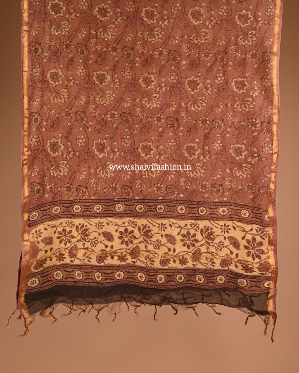 Shop block print chanderi silk two piece sets (CHA862)