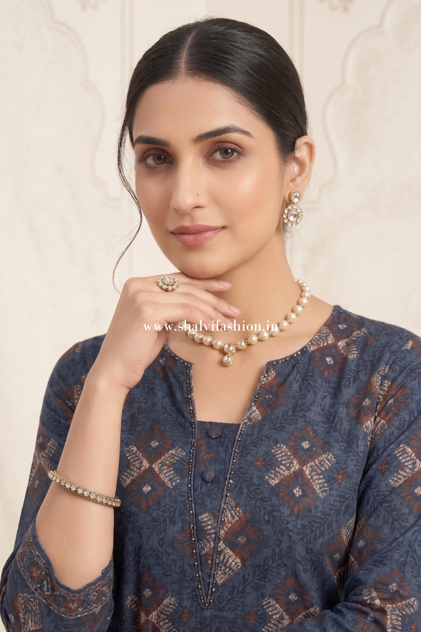 Shop sanganeri hand block printed chanderi silk suits (CHS03)