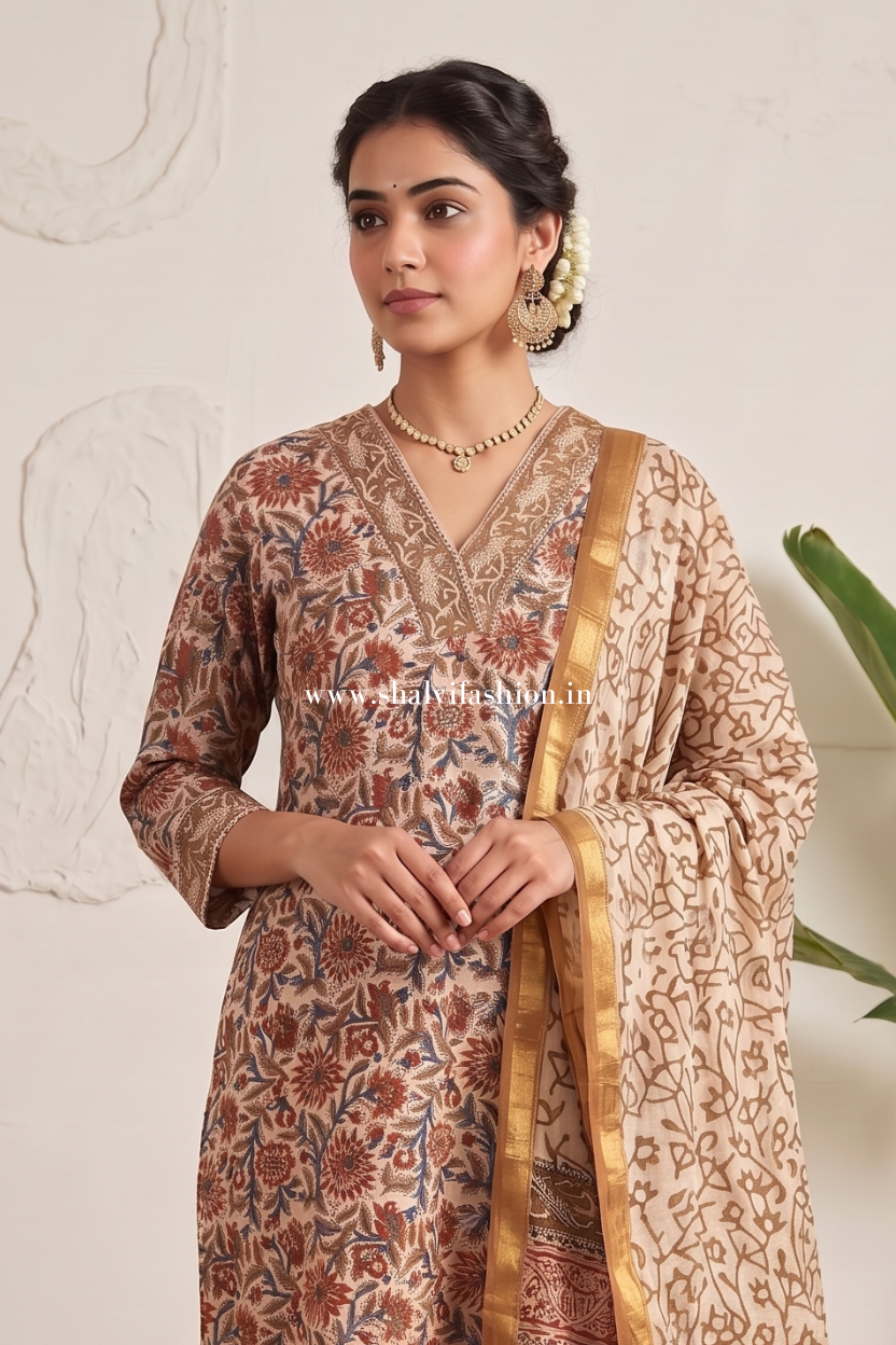Shop hand block printed chanderi silk suits online (CHS15)