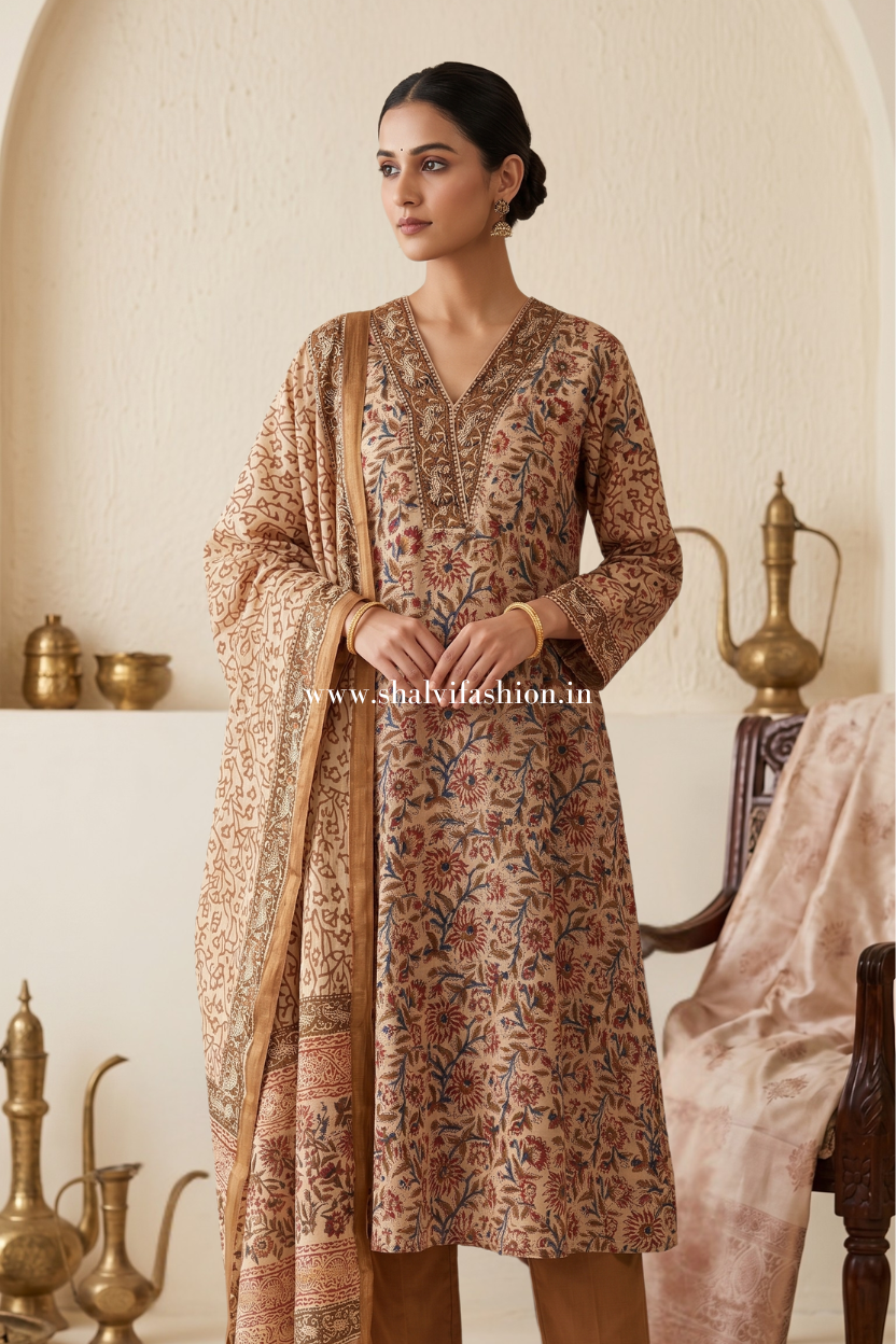 Shop hand block printed chanderi silk suits online (CHS15)