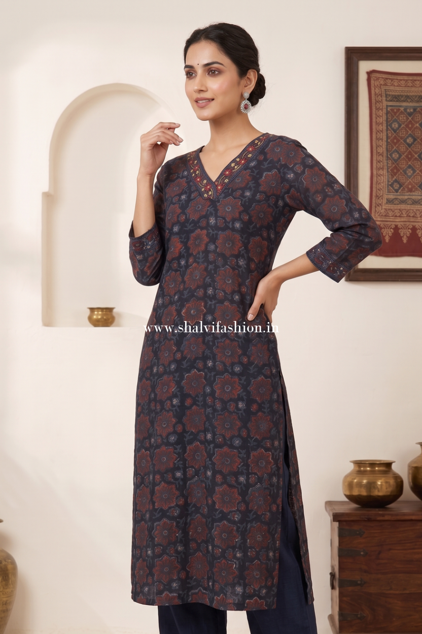 Shop block printed chanderi silk suits (CHS21)