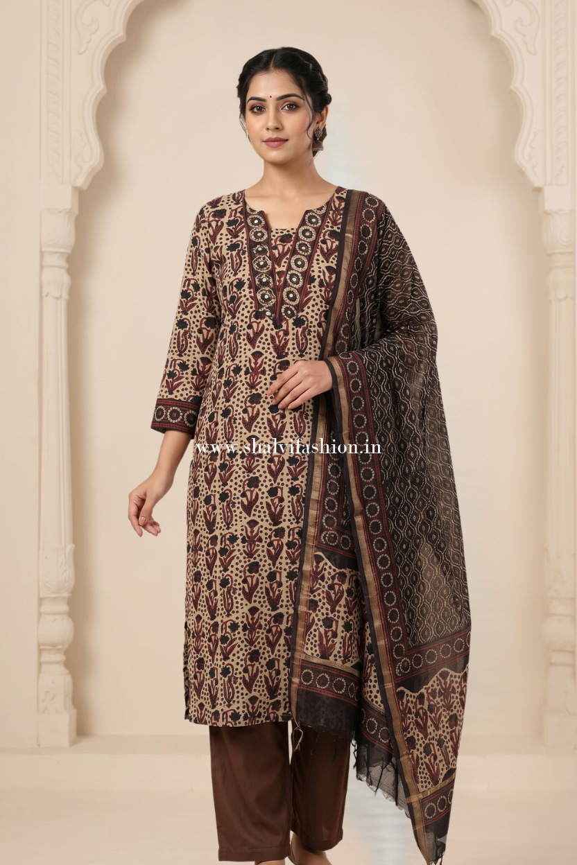 Shop hand block printed chanderi silk suits online shopping (CHS24)