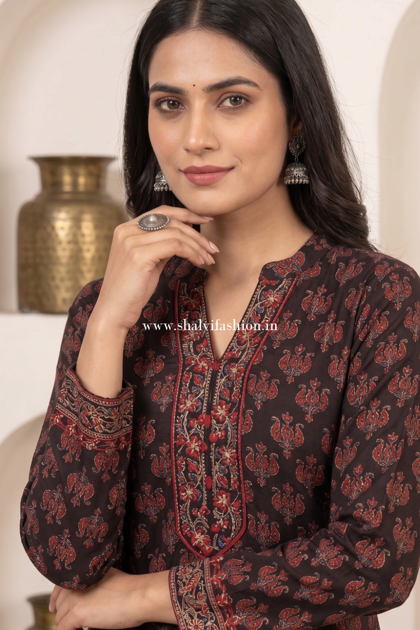 Shop sanganeri printed chanderi silk suits (CHS26)