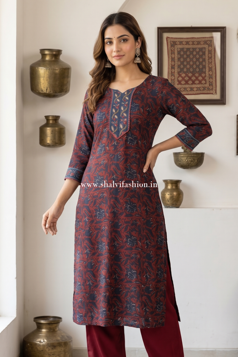 Shop traditional ajrak printed chanderi silk suits online (CHS38)